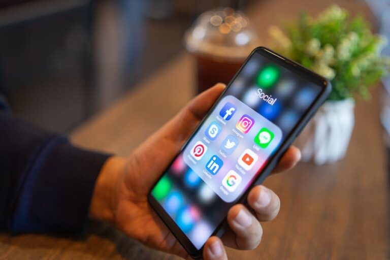 a phone screen showing social apps