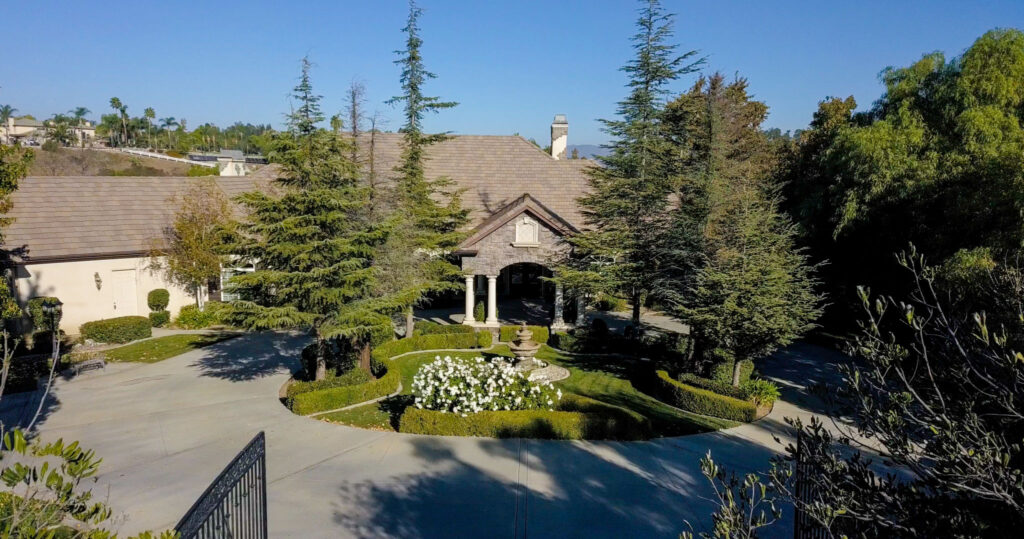Aerial exterior photo of the Bass House at Ranch Creek Recovery