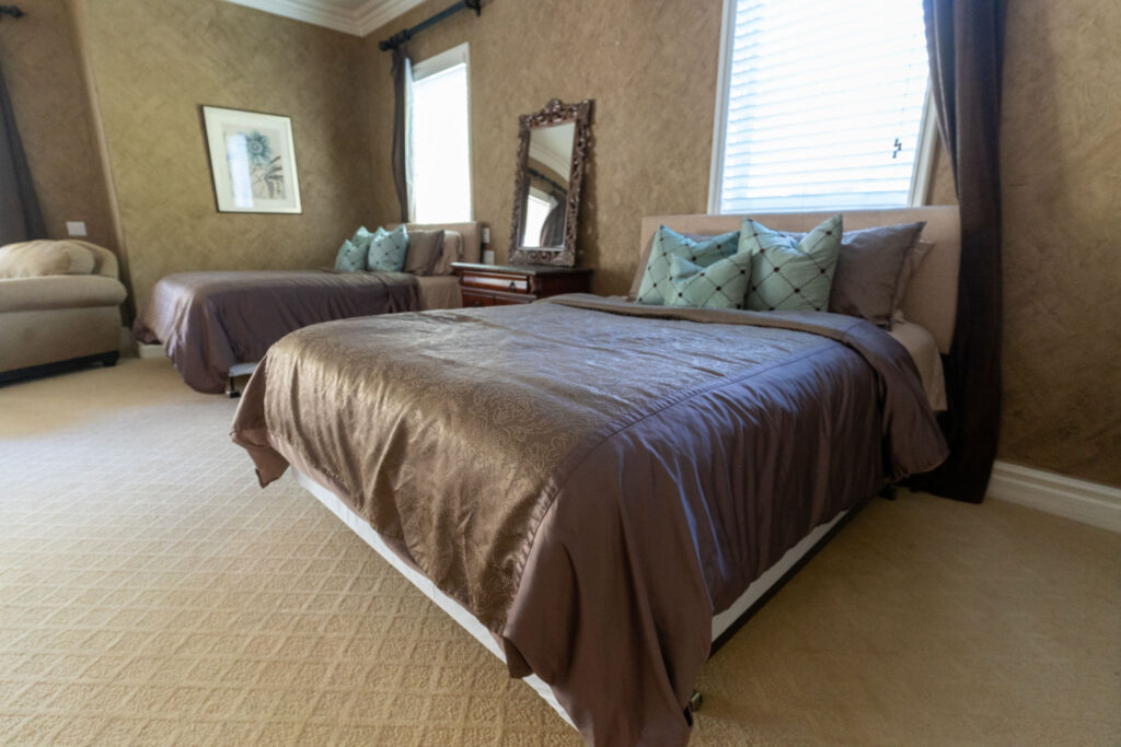 Two queen beds in a room