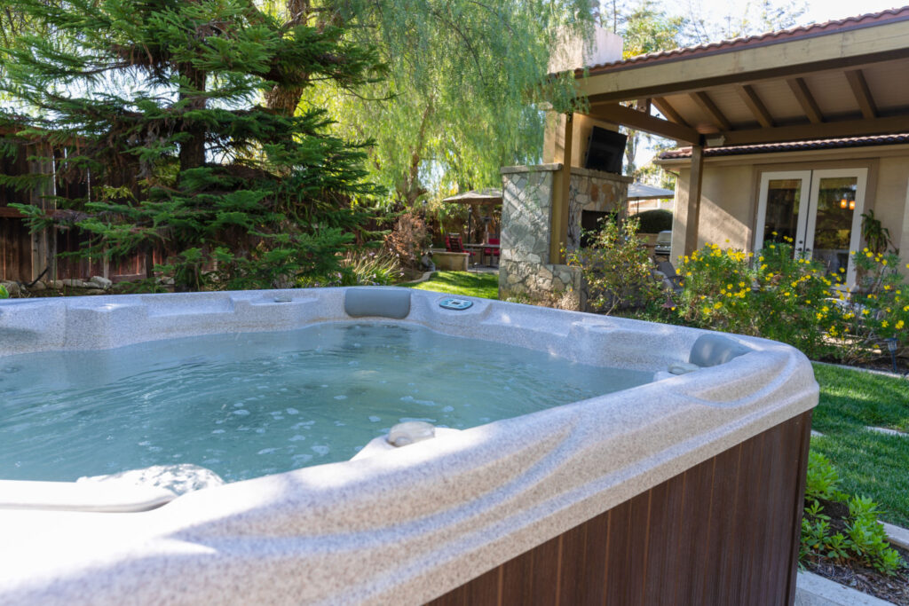 An outdoor hot tub